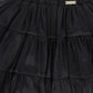 NICOLE MILLER BLACK RUFFLE COLLAR TIERED DRESS