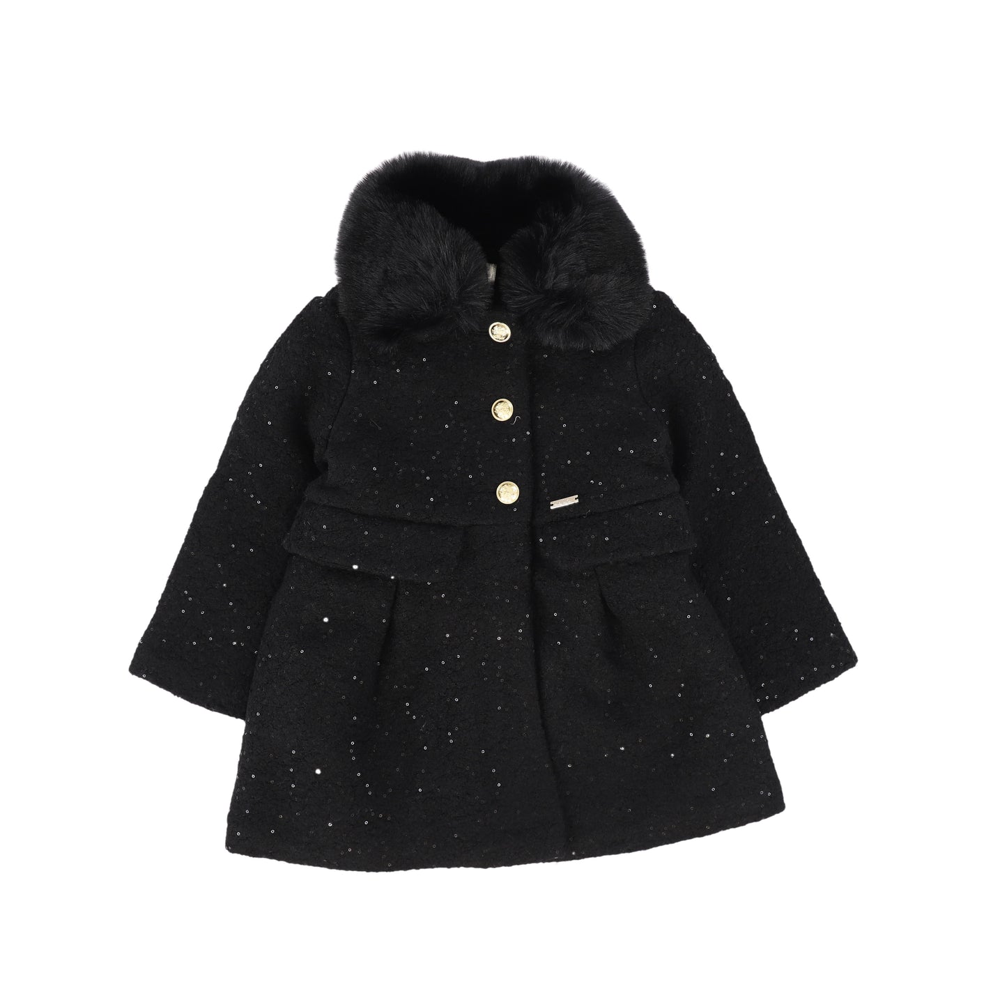 NICOLE MILLER BLACK WOOL COLLAR COAT