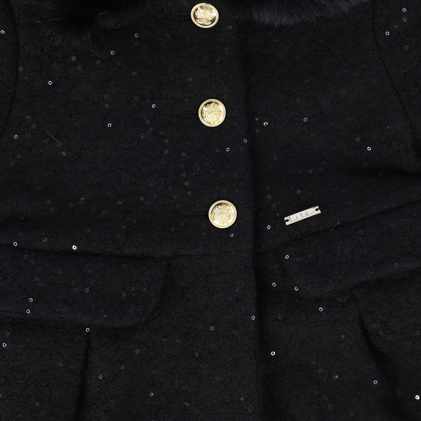 NICOLE MILLER BLACK WOOL COLLAR COAT [FINAL SALE]