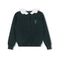 PAPILLON TEAL RUFFLE COLLAR CARDIGAN