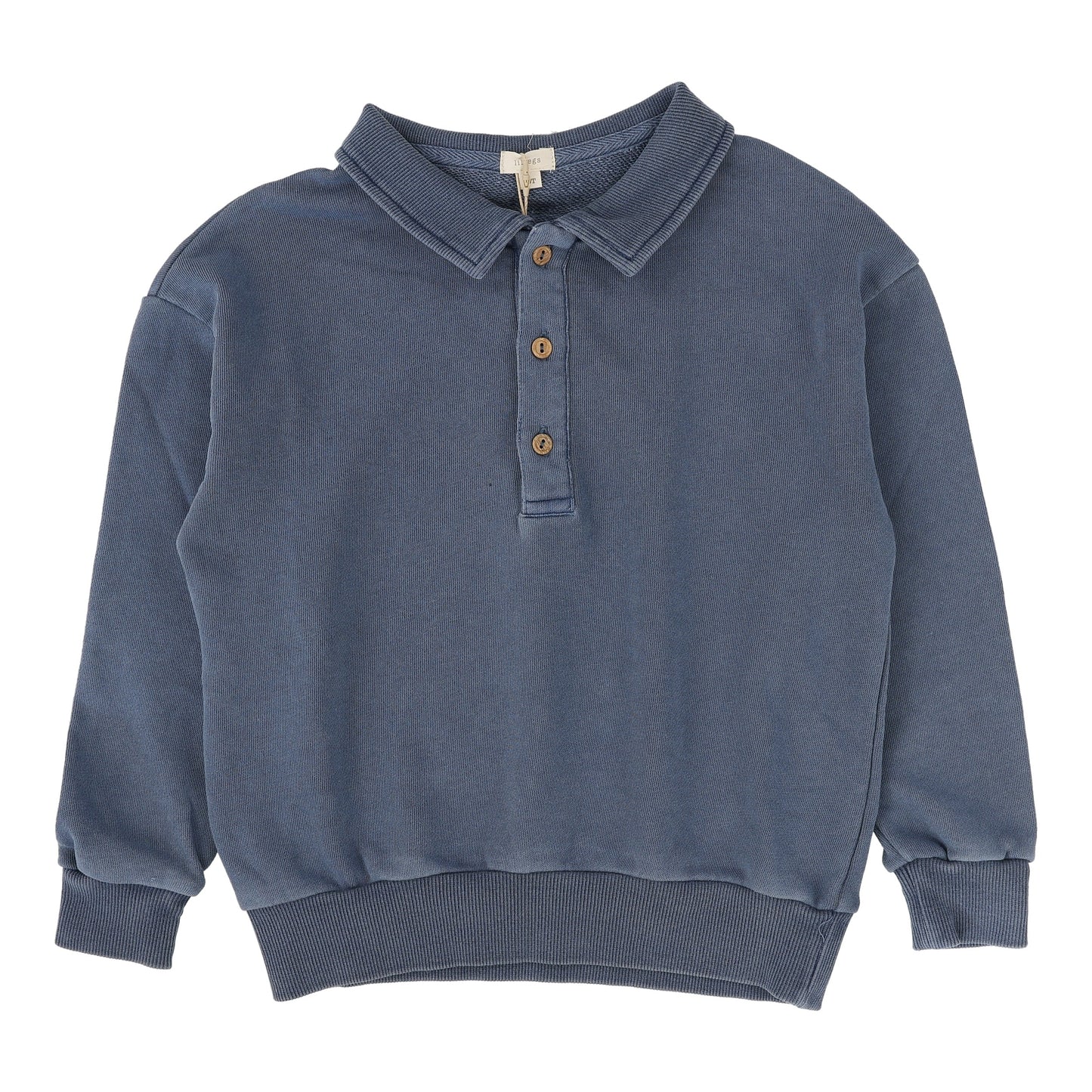 LIL LEGS BLUE WASH SWEATSHIRT POLO