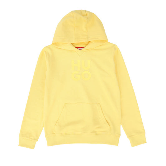 HUGO YELLOW STACKED LOGO SWEATSHIRT