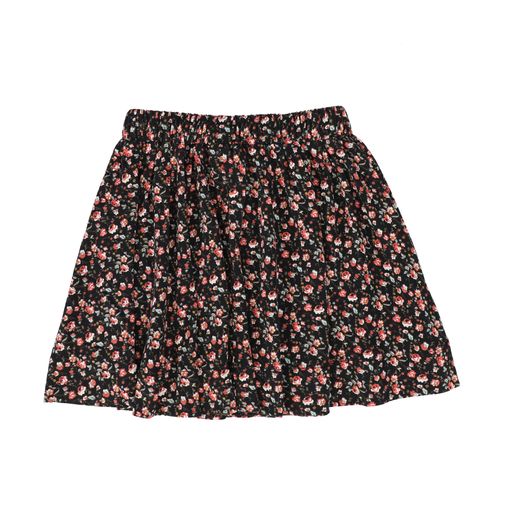 HELLO YELLOW PINK FLORAL FLARE SKIRT [Final Sale]