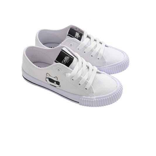 KARL LAGERFELD WHITE GRAPHIC LOGO SNEAKERS