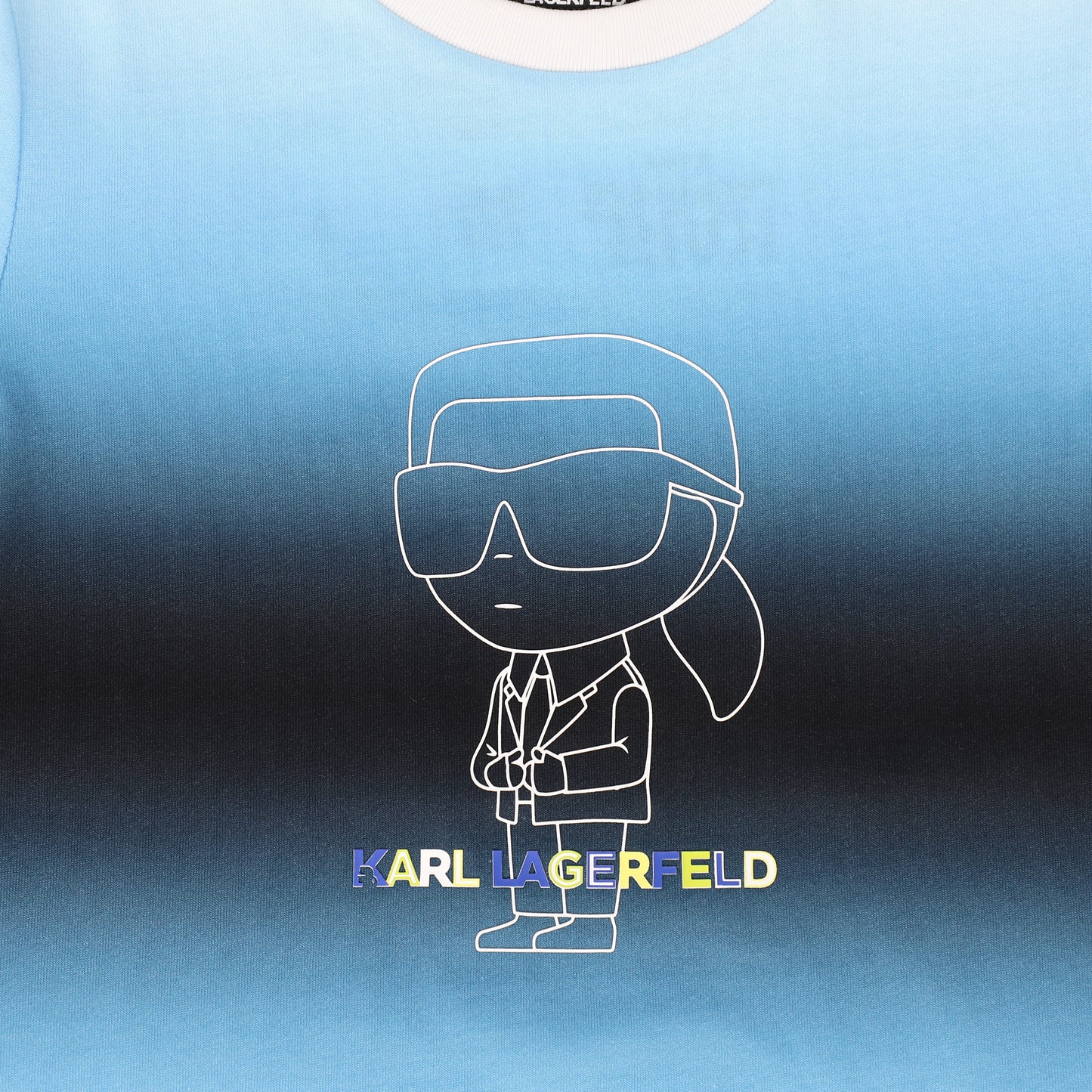 KARL LAGERFELD BLUE & WHITE GRAPHIC LOGO TEE [FINAL SALE]