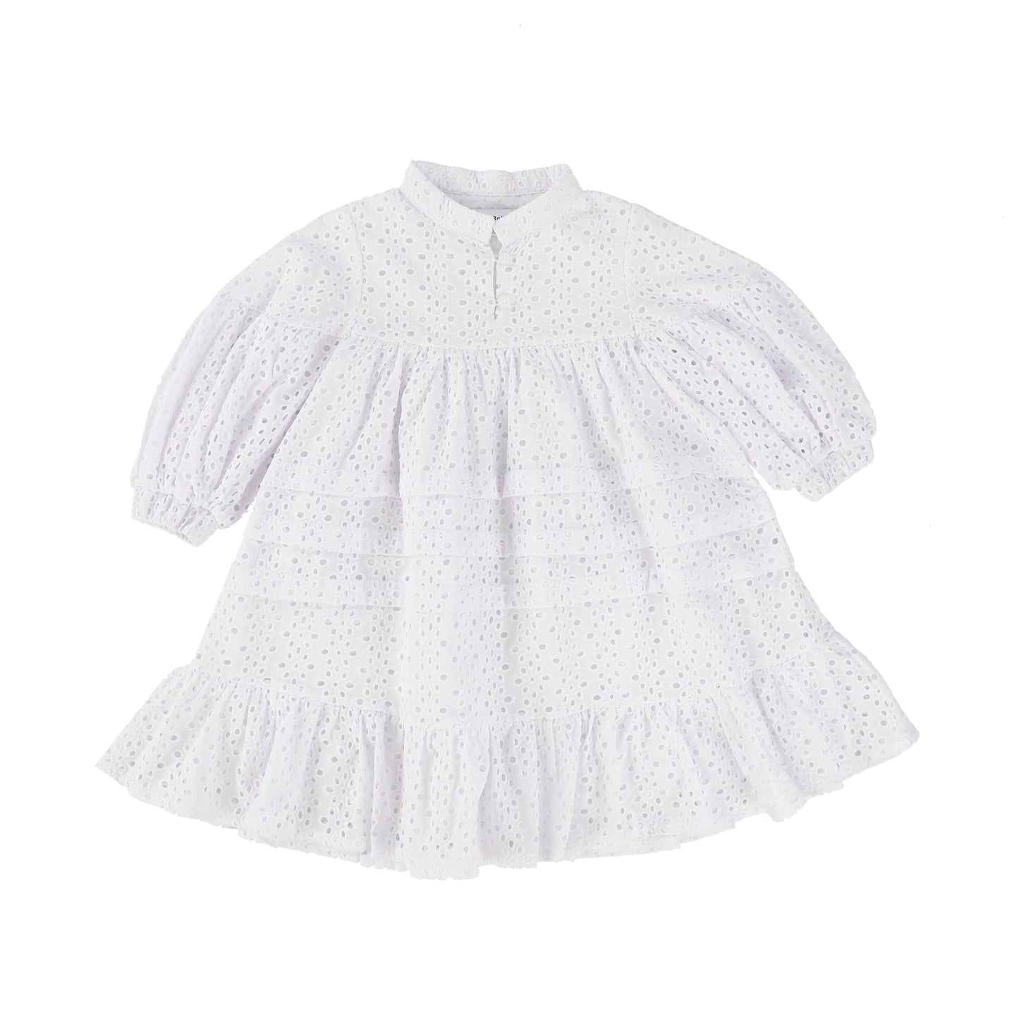 OLIVIA ROHDE WHITE EYELET TEIRED DRESS [Final Sale]