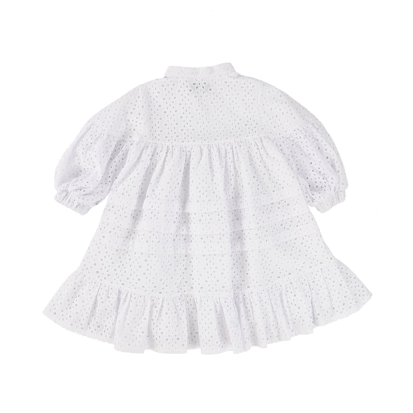 OLIVIA ROHDE WHITE EYELET TEIRED DRESS [Final Sale]