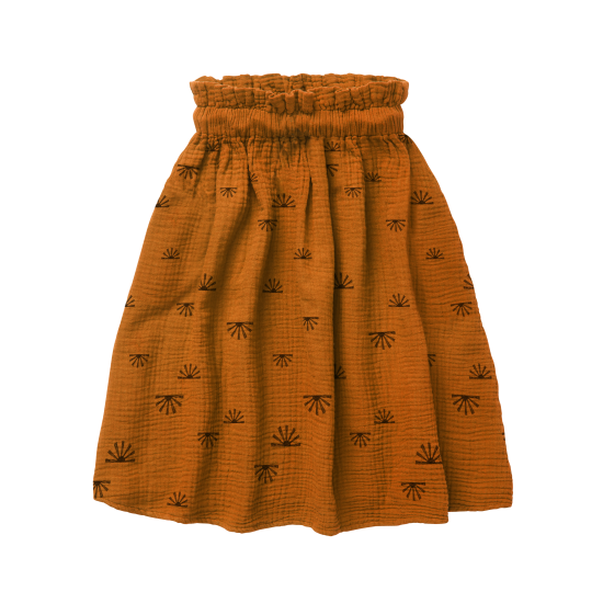 Sproet & Sprout Cognac Sunray Allover Print Skirt [Final Sale]