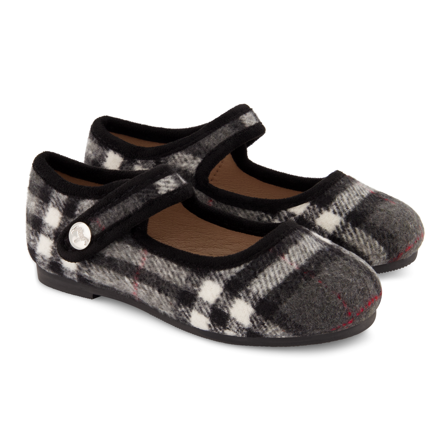 Zeebra Gray Plaid Wool Mary Jane [Final Sale]