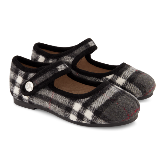 Zeebra Gray Plaid Wool Mary Jane [Final Sale]