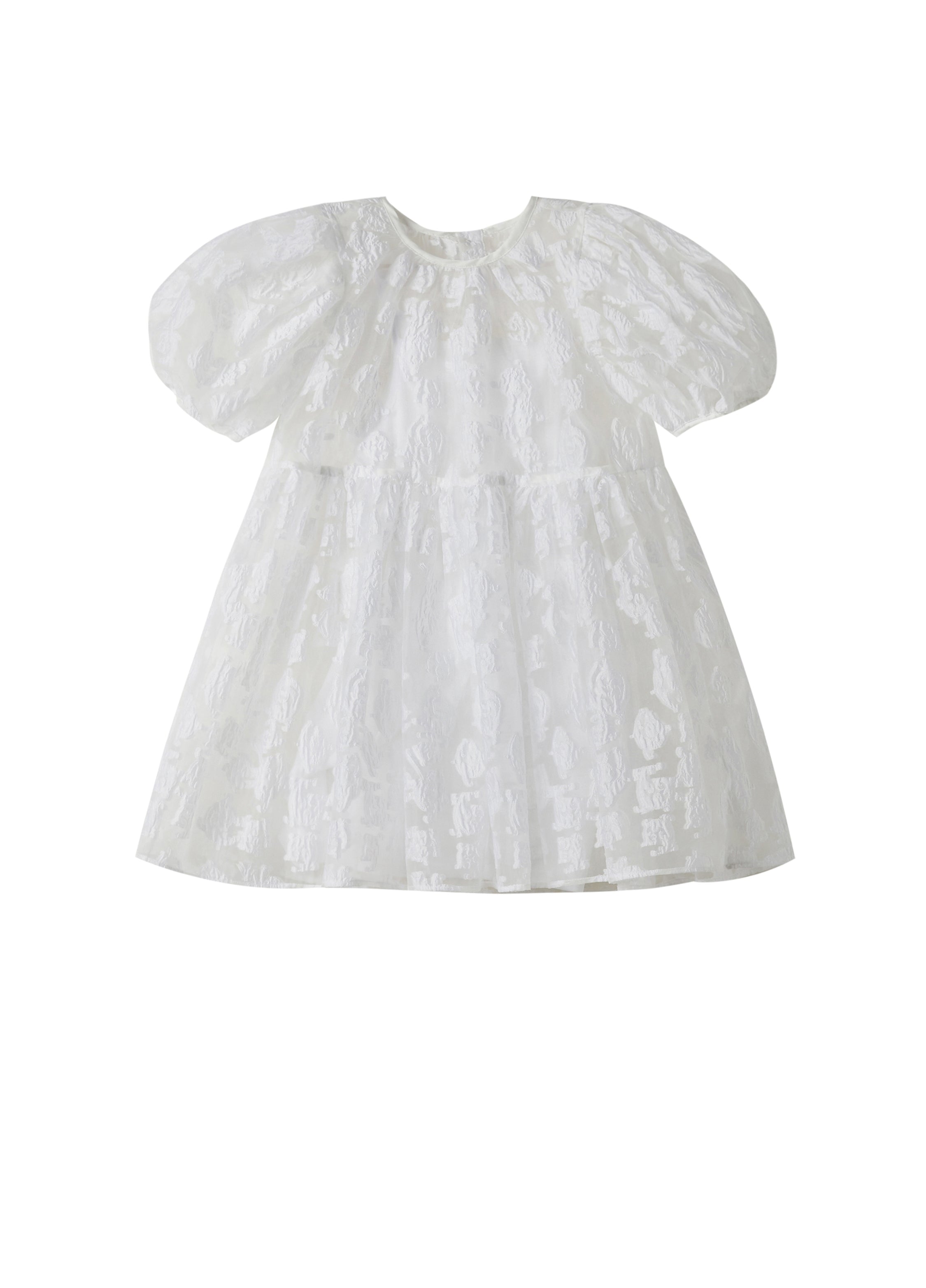 JNBY WHITE SHEER PUFF SLEEVE DRESS [Final Sale] – Luibelle