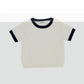 AYMARA WHITE BLACK TRIM SWEATER [Final Sale]