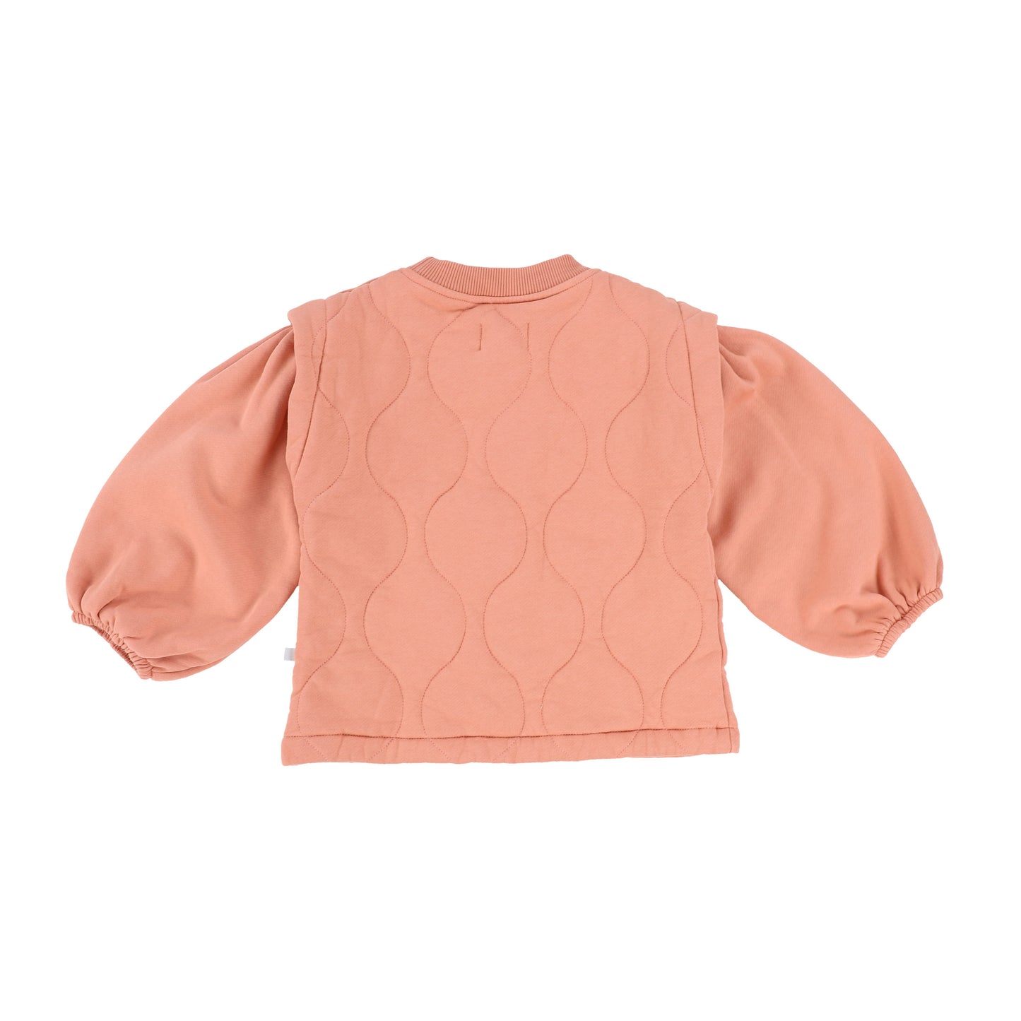 Repose Coral Quilted Puff Sleeve Sweatshirt [Final Sale]