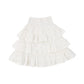 TWINSET WHITE EYELET LACE SMOCKED TIERED SKIRT [Final Sale]