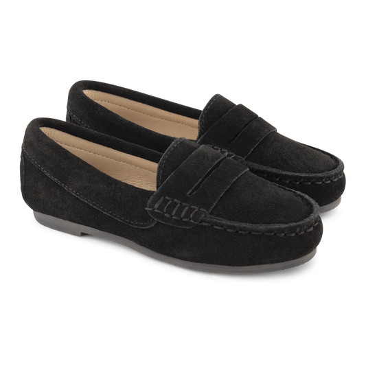 Zeebra Black Suede Penny Loafer [Final Sale]