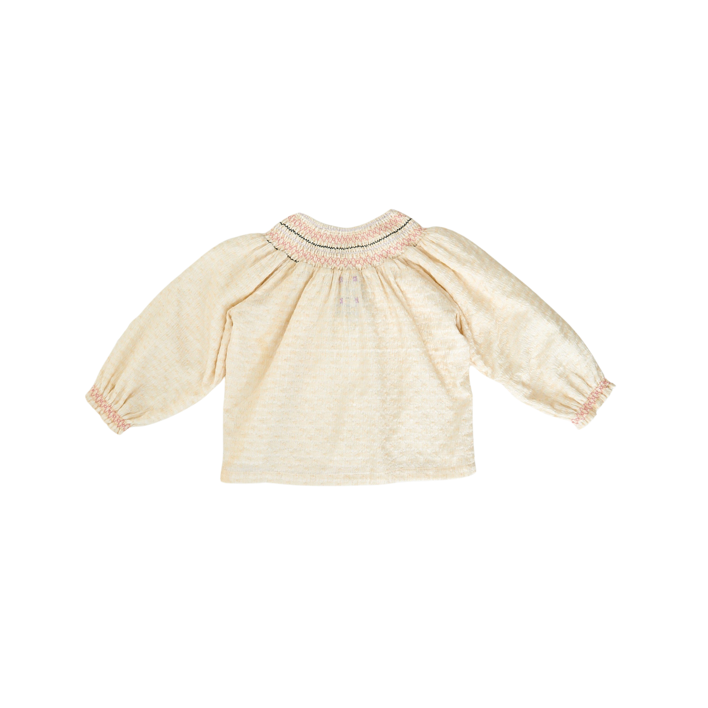HEY KID IVORY TEXTURED SMOCKED COLLARED TOP [Final Sale]
