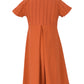 LMN3 Burnt Orange Ribbed A Line Dress [Final Sale]
