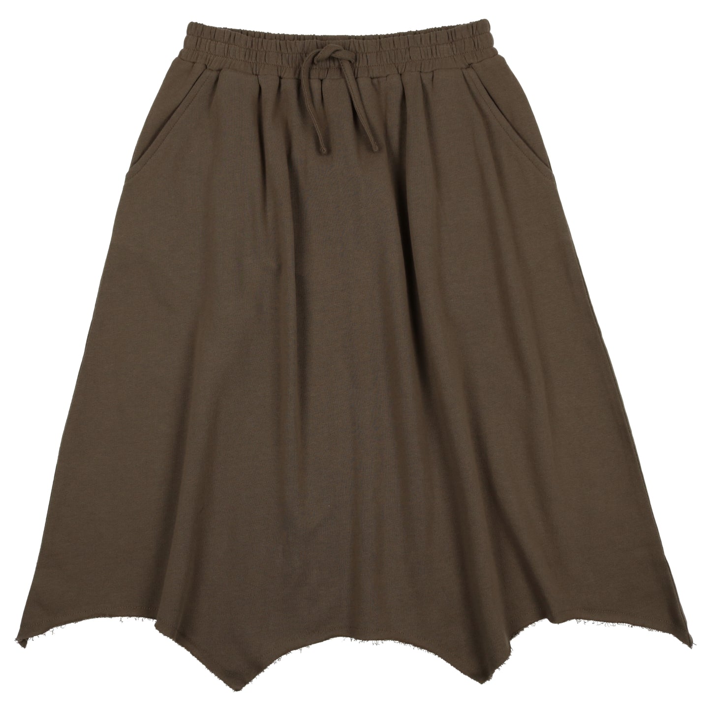 Kin And Kin Olive Handkerchief Midi Skirt [Final Sale]