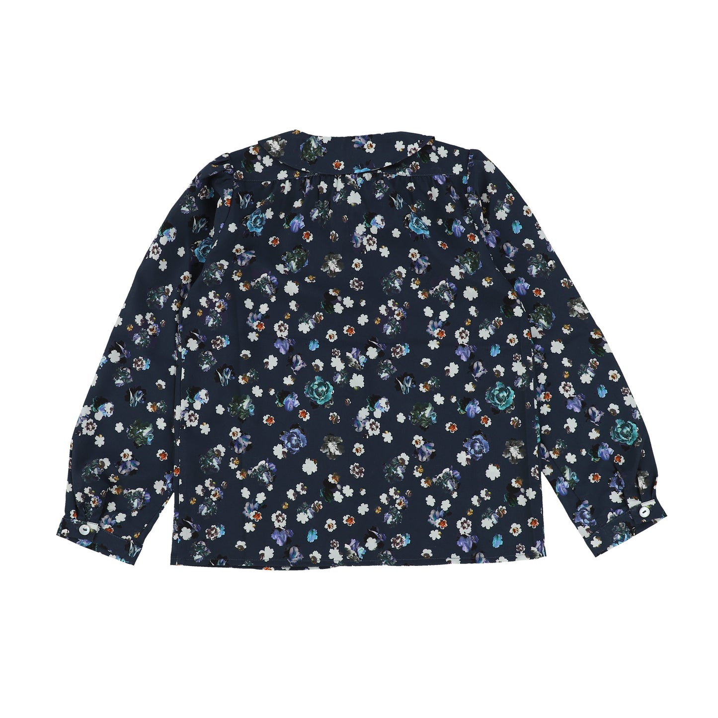 CHRISTINA RHODE MIDNIGHT BLUE FLORAL PETER PAN COLLARED BLOUSE [Final Sale]