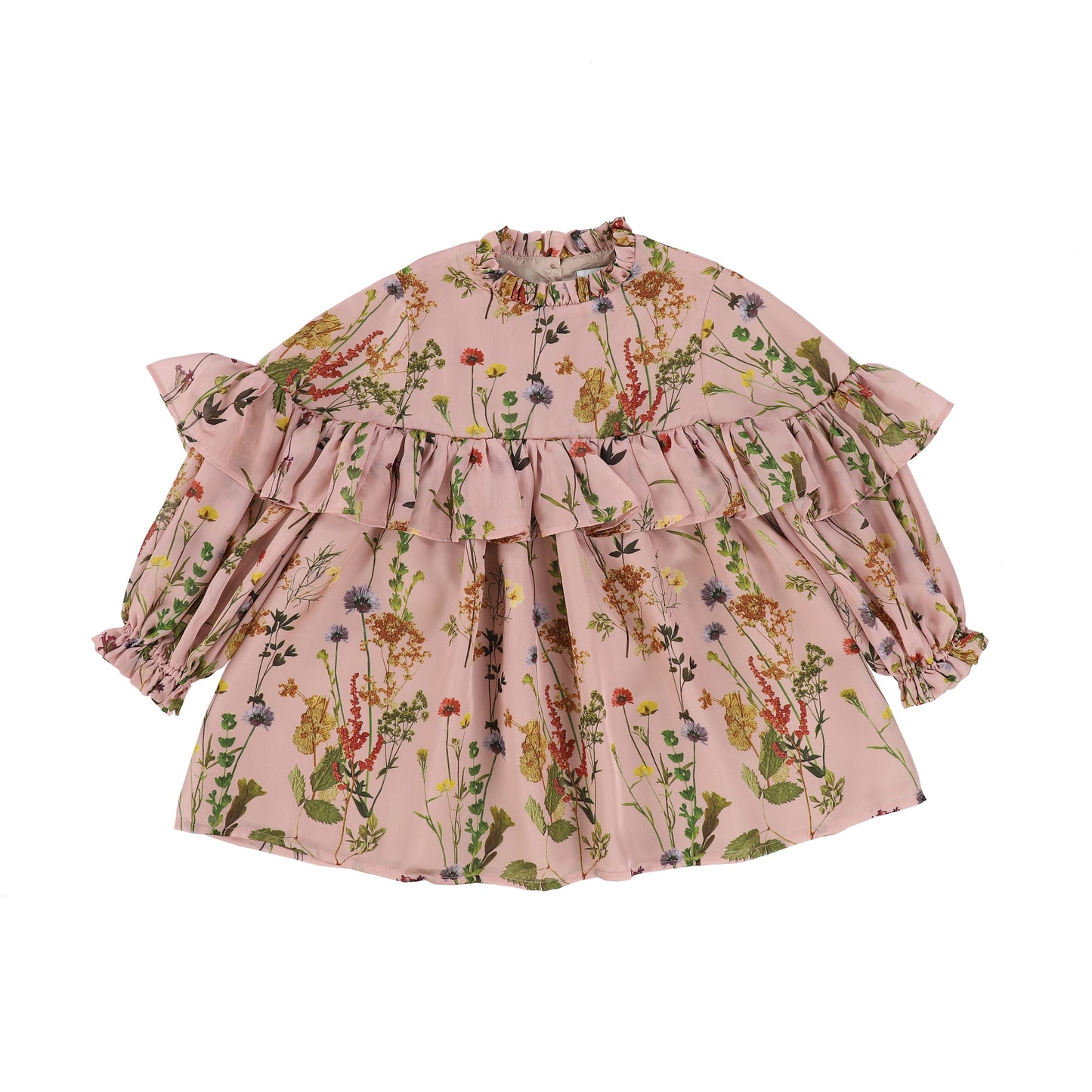 OLIVIA ROHDE PINK FLORAL RUFFLE TOP [Final Sale]