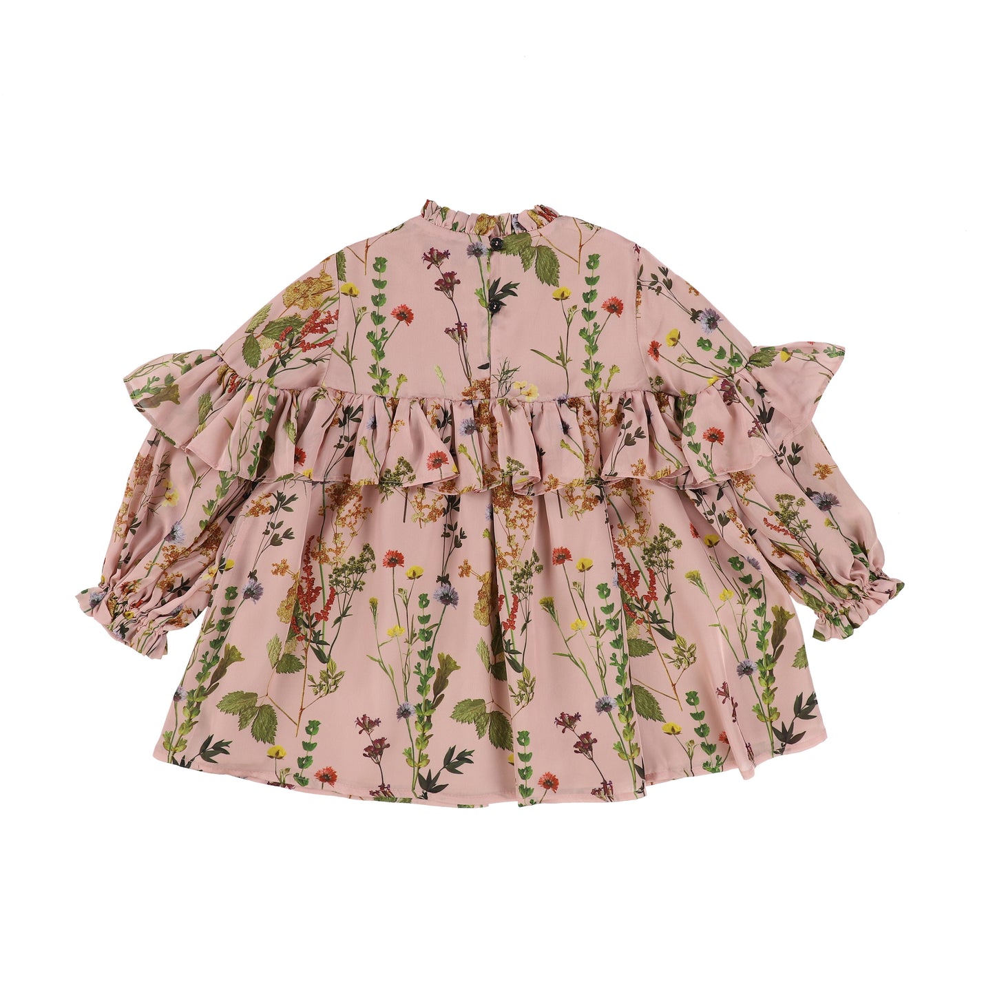 OLIVIA ROHDE PINK FLORAL RUFFLE TOP [Final Sale]