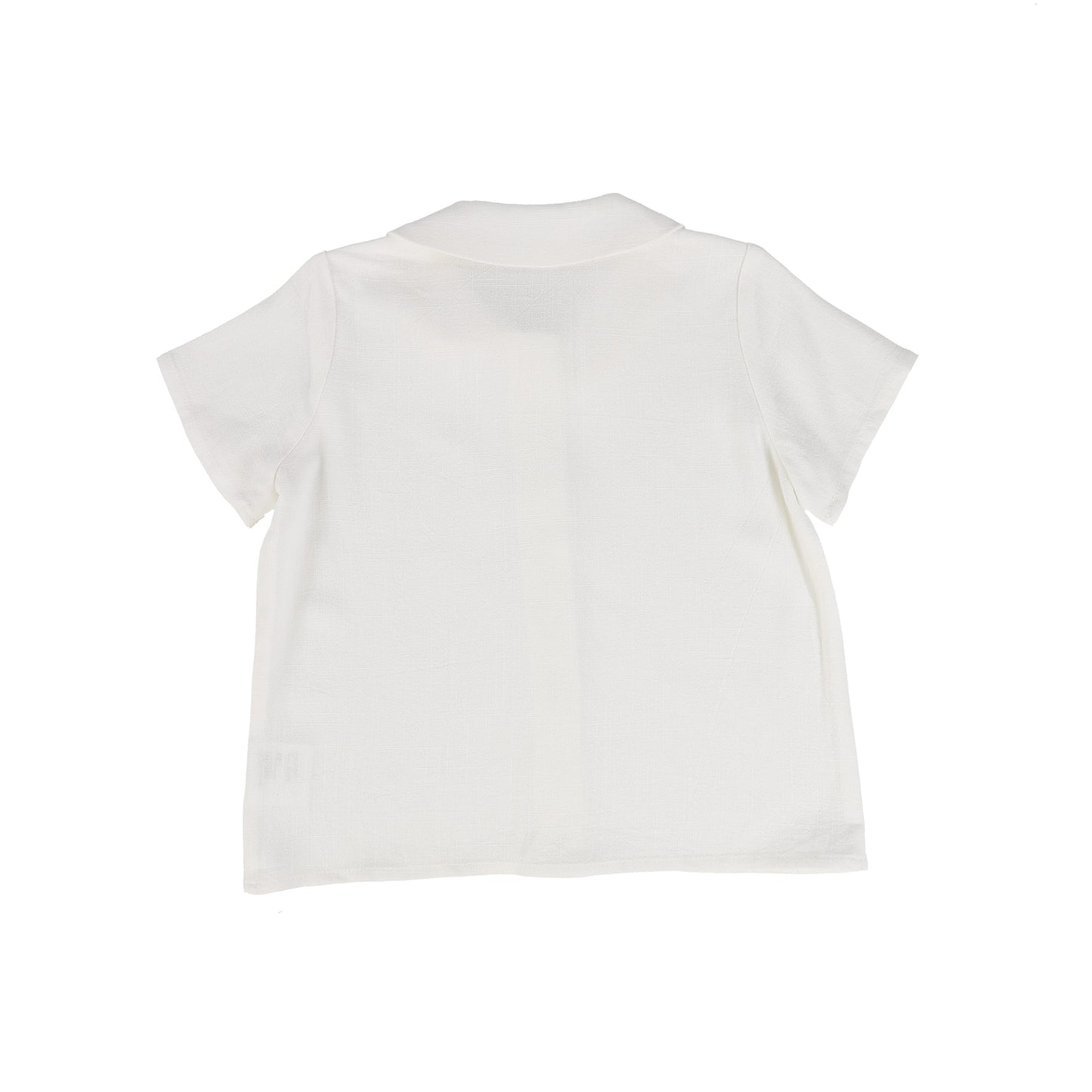 BAMBOO IVORY LINEN SECTIONAL BUTTONED BLOUSE [Final Sale]