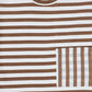 BACE COLLECTION BROWN STRIPED TISSUE POCKET TEE [Final Sale]
