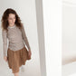 BACE COLLECTION BROWN TISSUE T-SHIRT SKIRT [Final Sale]