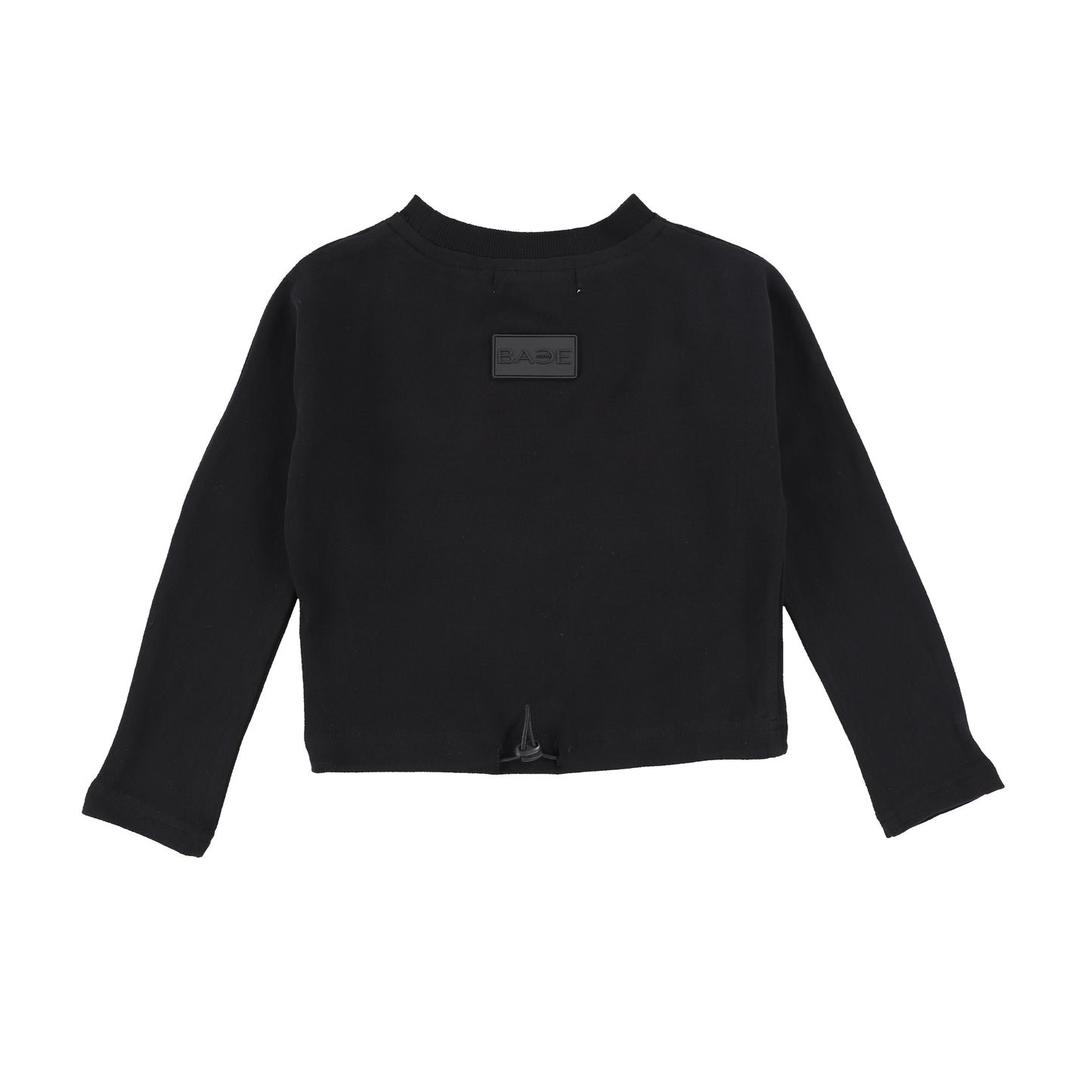 Bace Collection Black Cropped Drawstring Top [Final Sale]