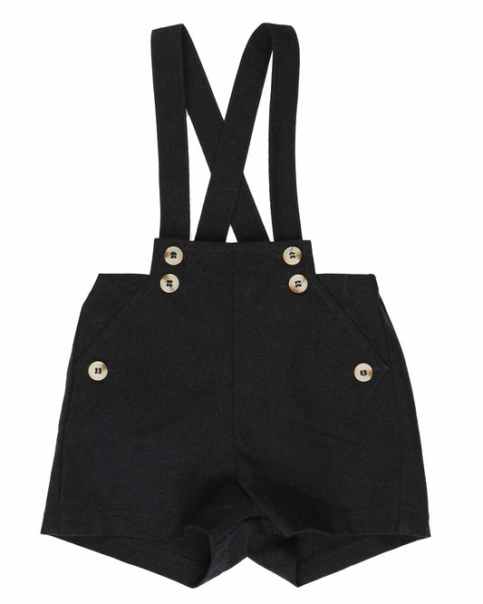 Belati Black Pleated Pocket Overalls [Final Sale]