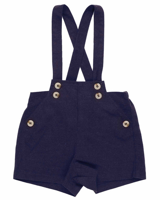 Belati Navy Pleated Pocket Overalls [Final Sale]