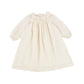LITTLE EYELET OFF WHITE HEART PRINT RUFFLE COLLAR DRESS [Final Sale]