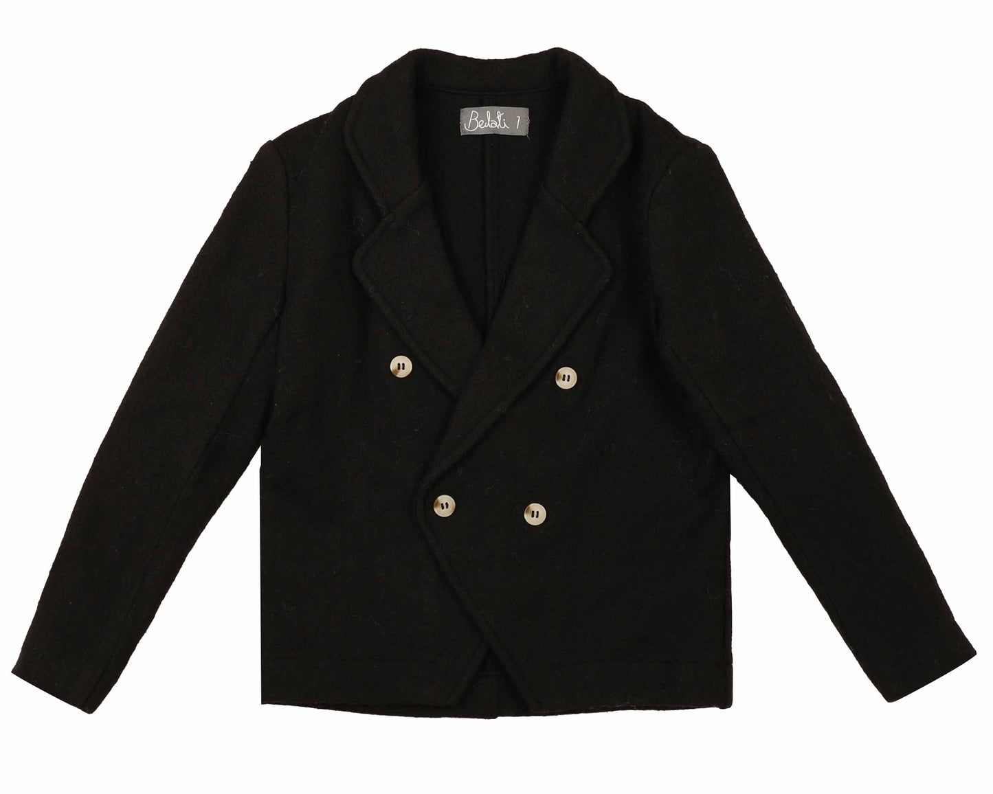 Belati Black Double Breasted Boucle Jacket [Final Sale]