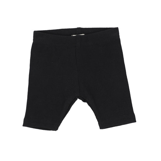 Lil Leggs Black Ribbed Shorts [Final Sale]