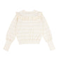 Mallory And Merlot Ivory Striped Ruffle Trim Knit Sweater [Final Sale]