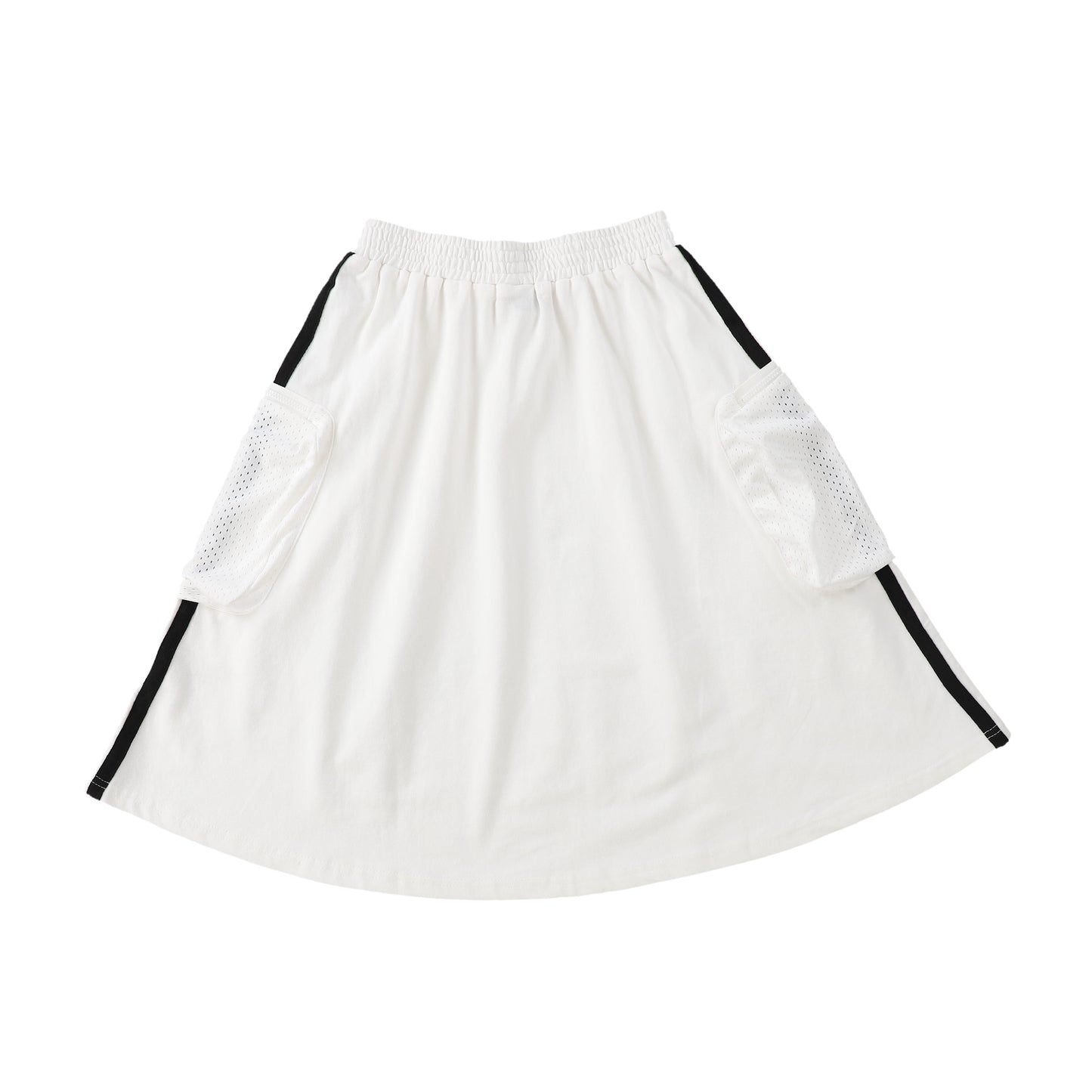 PHIL AND PHOEBE WHITE WITH BLACK STRIPES POCKET SKIRT [Final Sale]