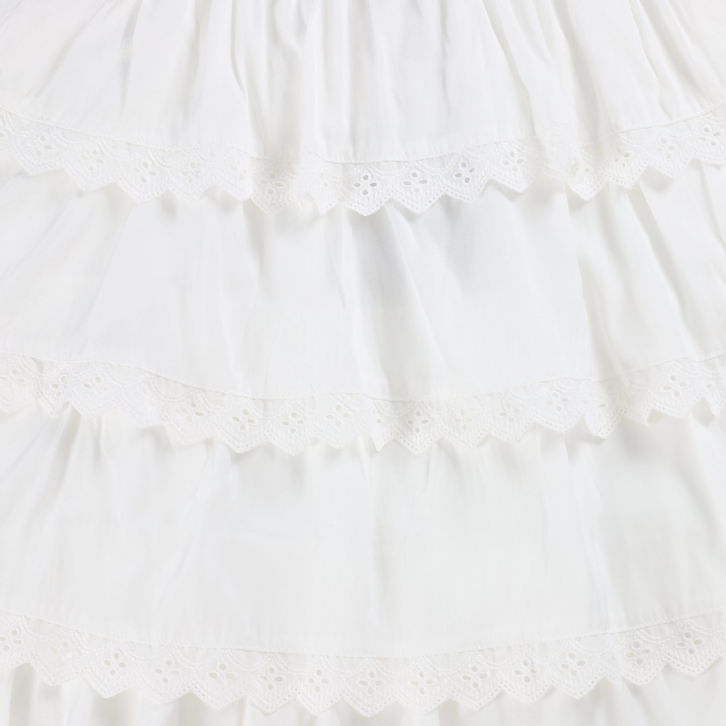 BAMBOO WHITE TRIMMED LACE RUFFLE SKIRT [Final Sale]