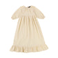 BAMBOO BEIGE SWISS DOT RUFFLE MAXI DRESS [Final Sale]