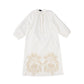 BAMBOO WHITE EMBROIDERED MOCK NECK DRESS [Final Sale]