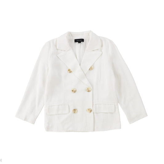 BAMBOO IVORY DOUBLE BREASTED LINEN BLAZER [Final Sale]