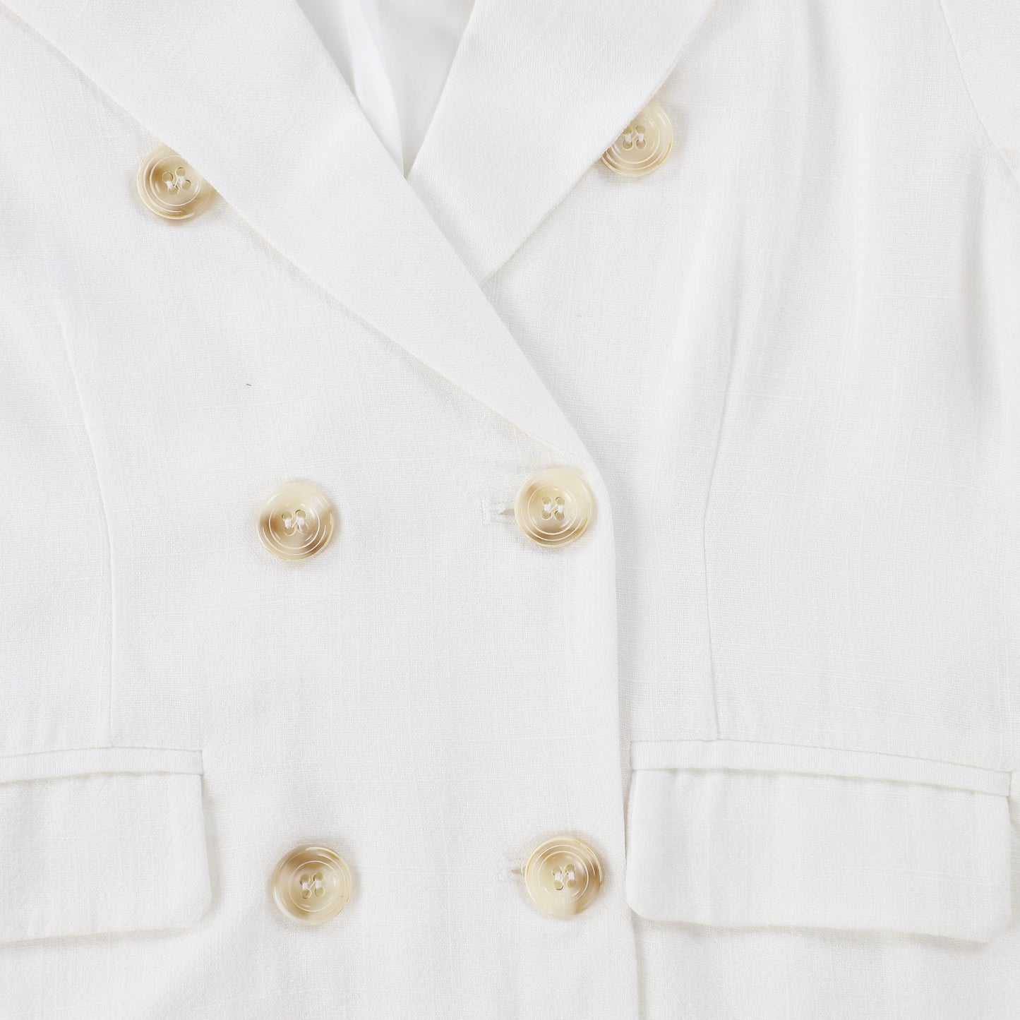 BAMBOO IVORY DOUBLE BREASTED LINEN BLAZER [Final Sale]