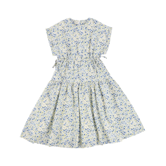 MALLORY AND MERLOT NAVY FLORAL WAISTED TIE DRESS [Final Sale]