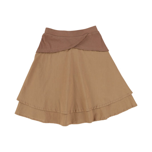 BACE COLLECTION BROWN TISSUE T-SHIRT SKIRT [Final Sale]