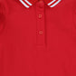 BACE COLLECTION RED PIQUE PLEATED DRESS [Final Sale]