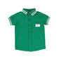 BACE COLLECTION GREEN PIQUE BUTTON DOWN TOP [Final Sale]