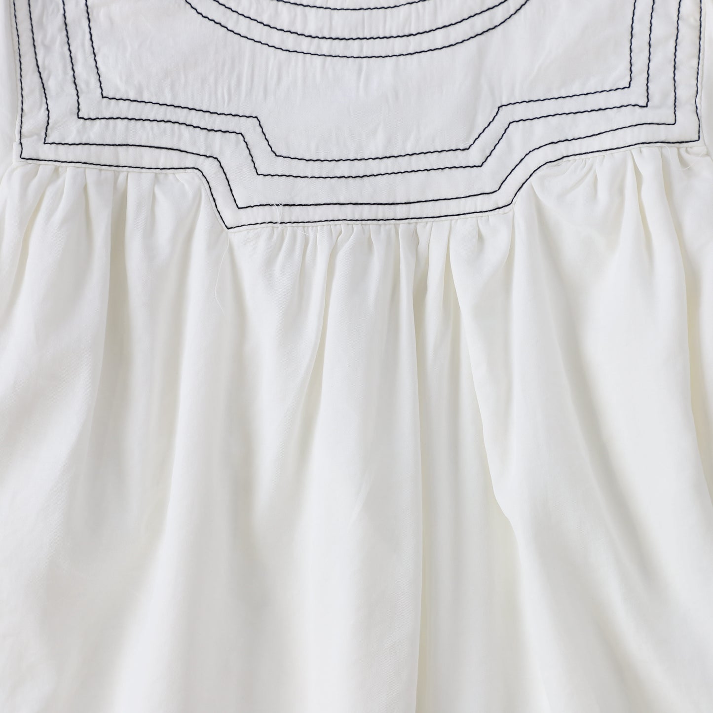 BACE COLLECTION WHITE MUSHROOM TRIM DRESS [Final Sale]