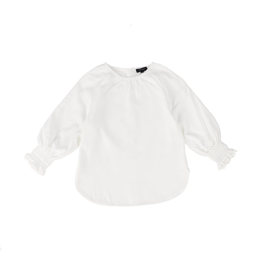 BAMBOO WHITE TRIM LACE BLOUSE [Final Sale]