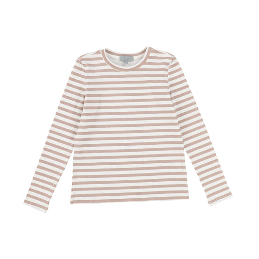 BACE COLLECTION MAUVE STRIPED FITTED TEE [Final Sale]