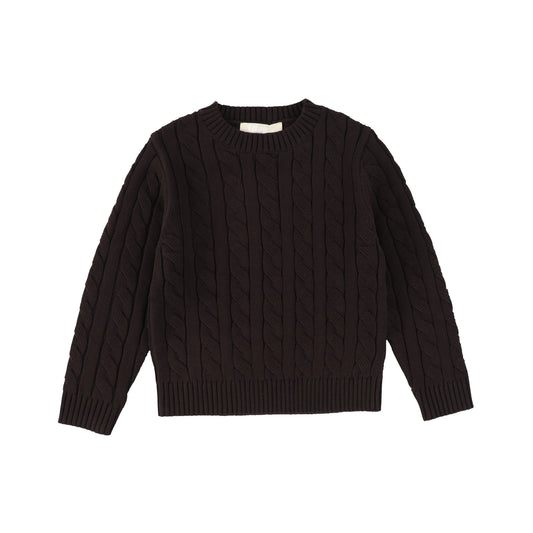 Lilou Chocolate Cable Knit Sweater [Final Sale]