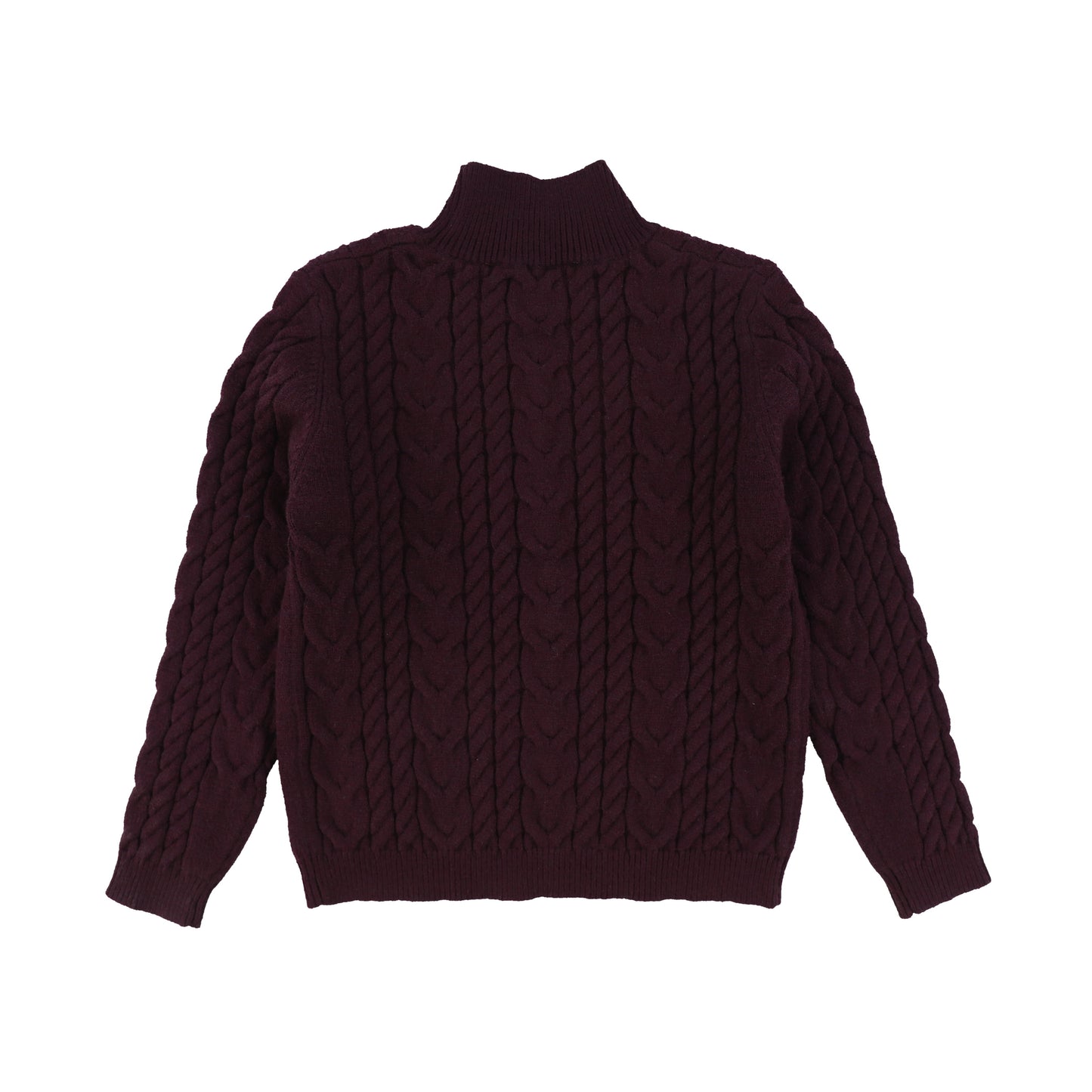 Lilou Purple Cable Knit Mockneck Sweater [Final Sale]